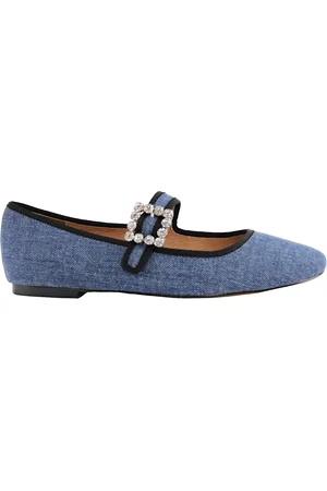 Bibi Lou Sko, Dame, Blå, 36 EU, Blå Krystal Ballerina Jeans