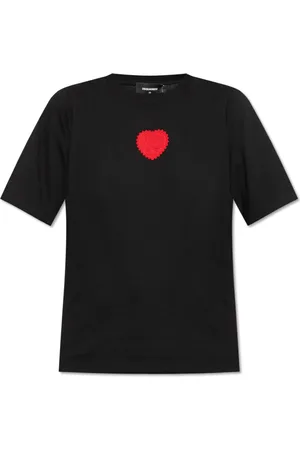 Dsquared2 Top, Dame, Sort, 2XS, Bomuld, T-shirt med logo