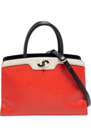 Bvlgari Pre-owned, Dame, Rød, ONE SIZE, Uld, Pre-owned Laeder totes