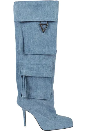 The Attico Sko, Dame, Blå, 37 EU, Denim, Denim Vaskede Ankelstøvler