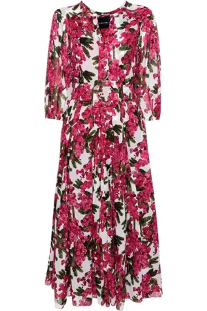 SAMANTHA SUNG Kjole, Dame, Flerfarvet, 5XL, Bomuld, Mimosa Print Bomuldskjole