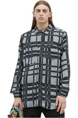 ENGINEERED GARMENTS Skjorte, Herre, Grå, S, Bomuld, Tjek Bomuldsblandingsarbejdsskjorte