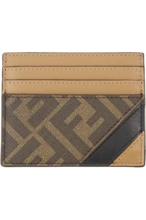 Fendi Tilbehør, Herre, Brun, ONE SIZE, Læder, Læderkortholder med FF-print