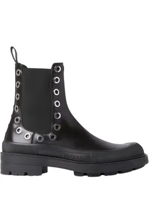 Alexander McQueen Sko, Herre, Sort, 41 EU, Læder, Øjet Støvler