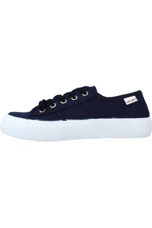 victoria Sko, Dame, Blå, 36 EU, Uld, Stenbrune Canvas Sneakers til Kvinder