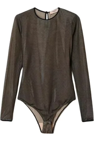 Twin-Set Top, Dame, Sort, L, Uld, Plumetis Body i Elegant Stil