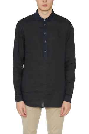 Paolo Pecora Skjorte, Herre, Sort, 3XL, Linned, Linnedskjorte