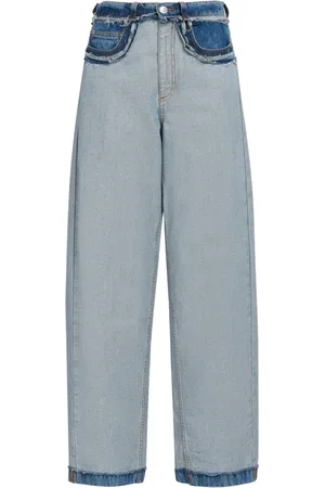 Marni Jeans, Dame, Blå, S, Denim, Inside-out Denim Carrot-fit Jeans