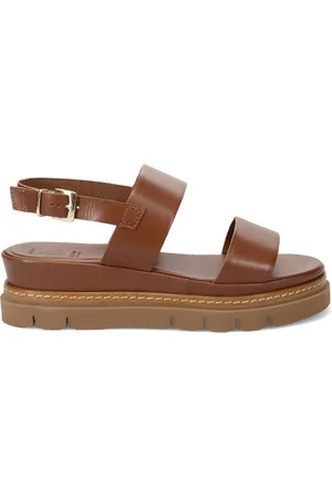 Luca grossi Sko, Dame, Brun, 40 EU, Uld, Brun Læder Sandaler Elegant Guld Spænde