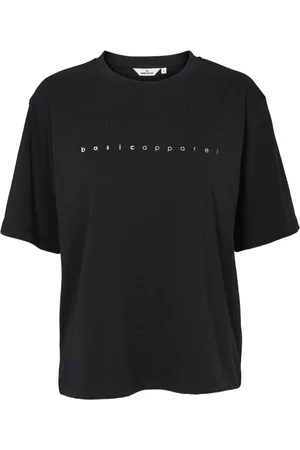 Basicapparel Top, Dame, Sort, M, Bomuld, Sort Raja Logo Tee SS
