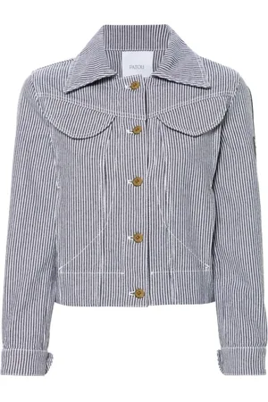 Patou Jakke, Dame, Blå, L, Denim, Stribet Denim Jakke