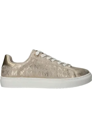 Mexx Sko, Dame, Gul, 37 EU, Uld, Metallic Guld Sneakers med Print