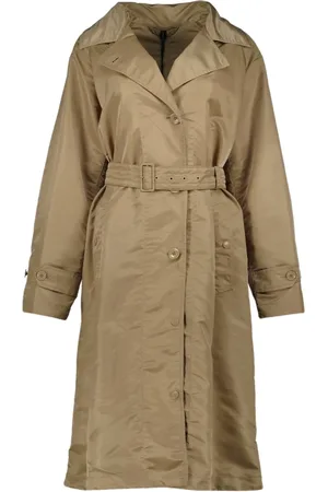 Moncler Frakke, Dame, Brun, S, Nylon, Klassisk Lang Trenchcoat