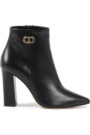 DEE OCLEPPO Sko, Dame, Sort, 36 EU, Læder, Elegant Calfskin Ankelstøvle med Logo Detalje