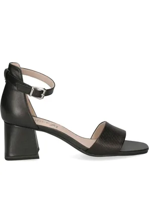 Caprice Sko, Dame, Sort, 39 EU, Læder, Elegant Sorte Åbne Flade Sandaler