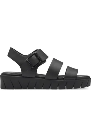 QS by s.Oliver Sko, Dame, Sort, 36 EU, Sort Casual Flade Sandaler Kvinder