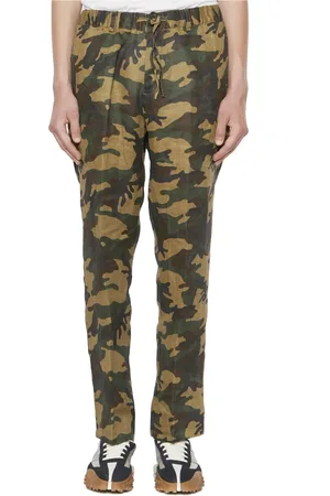 D.A. Daniele Alessandrini Bukser, Herre, Flerfarvet, XS, Linned, Linned camouflage bukser