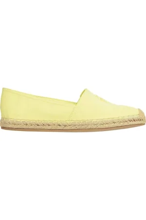 Tommy Hilfiger Sko, Dame, Gul, 36 EU, Bomuld, Gule Tulipan Broderede Espadriller
