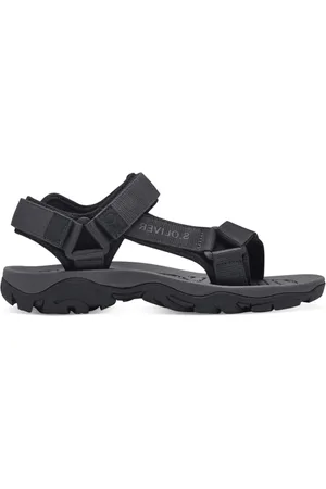 QS by s.Oliver Sko, Herre, Sort, 44 EU, Sort Casual Åbne Flade Sandaler
