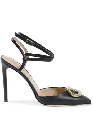 DEE OCLEPPO Sko, Dame, Sort, 41 EU, Læder, Sort Læder Lace-Up Stiletto Pump