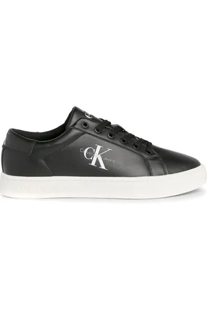 Calvin Klein Sko, Herre, Sort, 44 EU, Læder, Sorte Lave Snøresneakers
