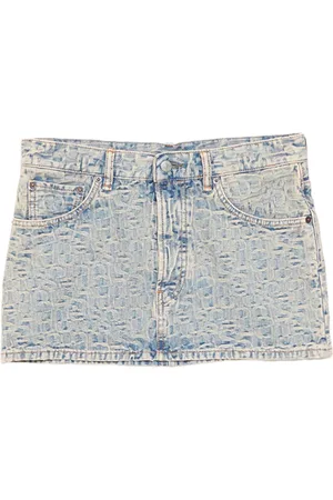 Acne Studios Nederdel, Dame, Blå, S, Denim, Denim Jacquard Mini Nederdel