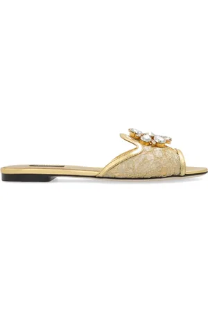 Dolce & Gabbana Sko, Dame, Gul, 38 EU, Bianca Slides