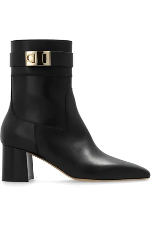 Salvatore Ferragamo Sko, Dame, Sort, 38 EU, Læder, Rol Ankelstøvler