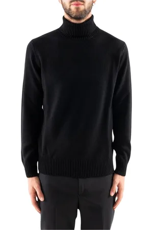 COR SINE LABE DOLI Strik, Herre, Sort, 3XL, Uld, Turtleneck Jumpers i Marino Uld