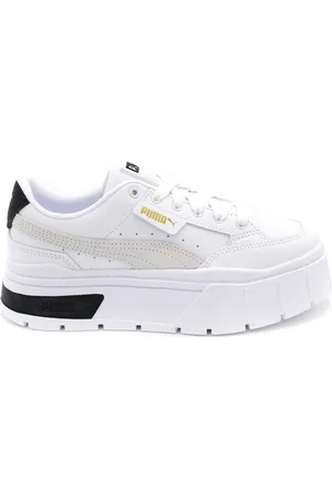 PUMA Sko, Dame, Hvid, 40 1/2 EU, Læder, Læder Dame Sneakers