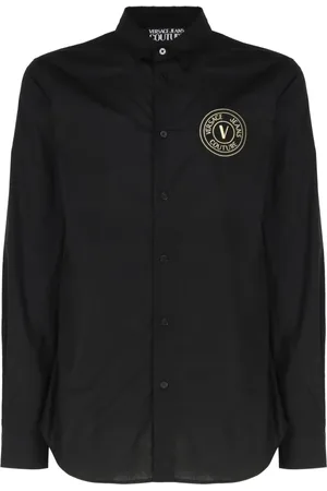 VERSACE Skjorte, Herre, Sort, L, Bomuld, Sort Skjorte