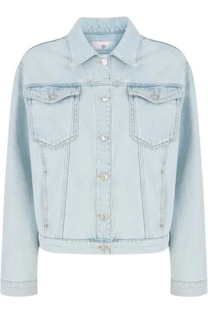 Chiara Ferragni Jakke, Dame, Blå, 2XS, Denim, Denim Stretch Jakke med 3D Broderi