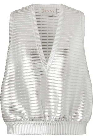 GENNY Top, Dame, Grå, XS, Uld, Lamé Ballon Top