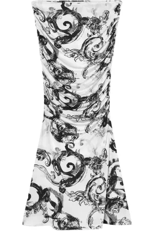 VERSACE Nederdel, Dame, Flerfarvet, XS, Watercolour Couture Lang Nederdel