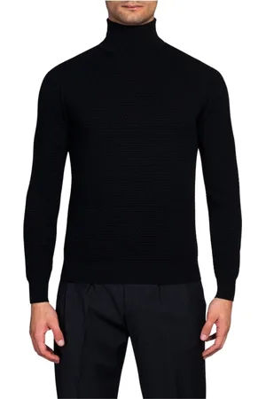 COR SINE LABE DOLI Strik, Herre, Sort, M, Uld, Turtleneck Jumpers Stilfuld Essentiel Komfort