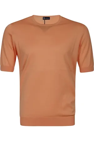 hindustrie Strik, Herre, , L, Bomuld, Peach Crewneck Cotton Sweater