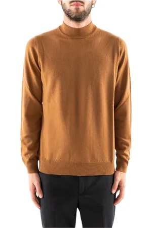 COR SINE LABE DOLI Strik, Herre, Brun, XL, Uld, Navy Turtleneck Strik til Mænd