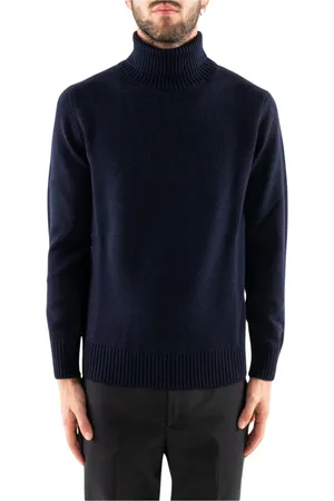 COR SINE LABE DOLI Strik, Herre, Blå, 2XL, Uld, Turtleneck Uld Jumper Marineblå