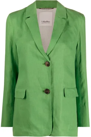 Max Mara Jakke, Dame, Grøn, 2XS, Linned, Sofia Grøn Linned Blazer