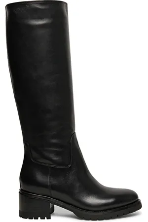 santoni Sko, Dame, Sort, 37 1/2 EU, Læder, Elegant Læderstøvle