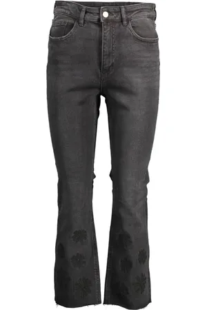 Desigual Jeans, Dame, Sort, S, Bomuld, Broderede bomuld jeans med kontrastdetaljer