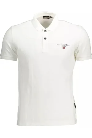 Napapijri Top, Herre, Hvid, L, Bomuld, Broderet Logo Bomuldspolo