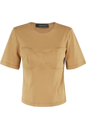 FEDERICA TOSI Top, Dame, Brun, M, Bomuld, Afslappet Bomuld T-shirt