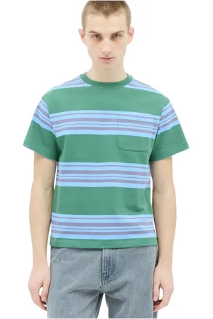 Brain Dead Top, Herre, Flerfarvet, L, Bomuld, Stribet Lomme T-shirt