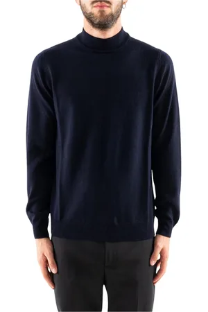COR SINE LABE DOLI Strik, Herre, Blå, S, Uld, Turtleneck Jumpers i ekstra fin uld