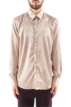 COR SINE LABE DOLI Skjorte, Herre, Brun, XS, Bomuld, Casual Paisley Skjorte