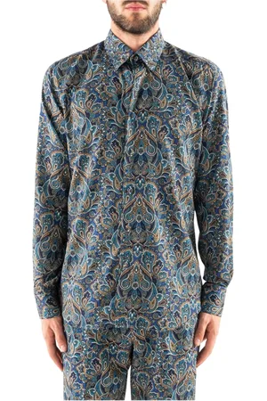 COR SINE LABE DOLI Skjorte, Herre, Flerfarvet, 3XS, Bomuld, Casual Paisley Skjorte
