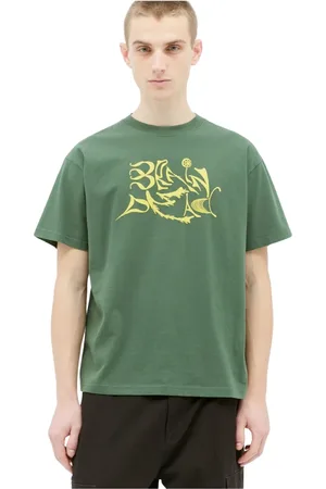 Brain Dead Top, Herre, Grøn, L, Bomuld, Grafisk Print Bomuld T-shirt