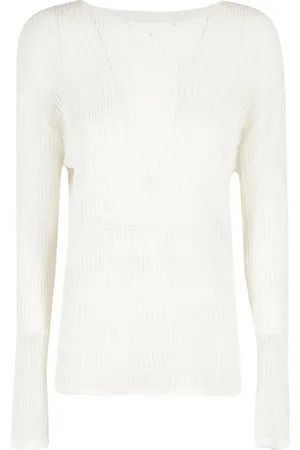 Low Classic Strik, Dame, Hvid, S, Resort Langærmet Top