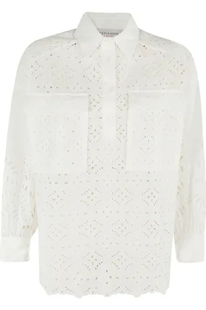 ERMANNO SCERVINO Bluser & Skjorter, Dame, Hvid, S, Bomuld, Langærmet Skjorte